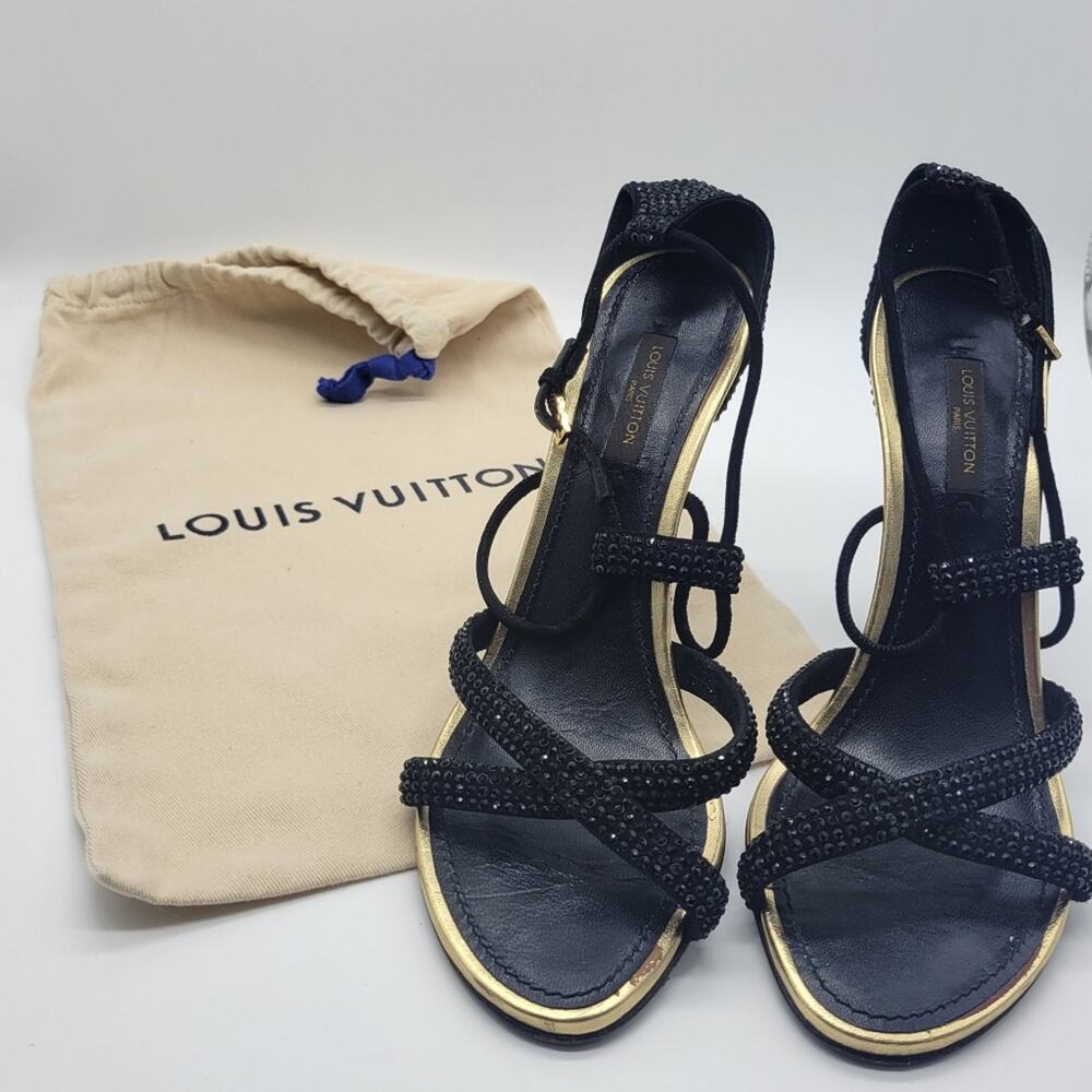 Louis Vuitton strappy crystal heels/sandals, Size 37.5 (7)